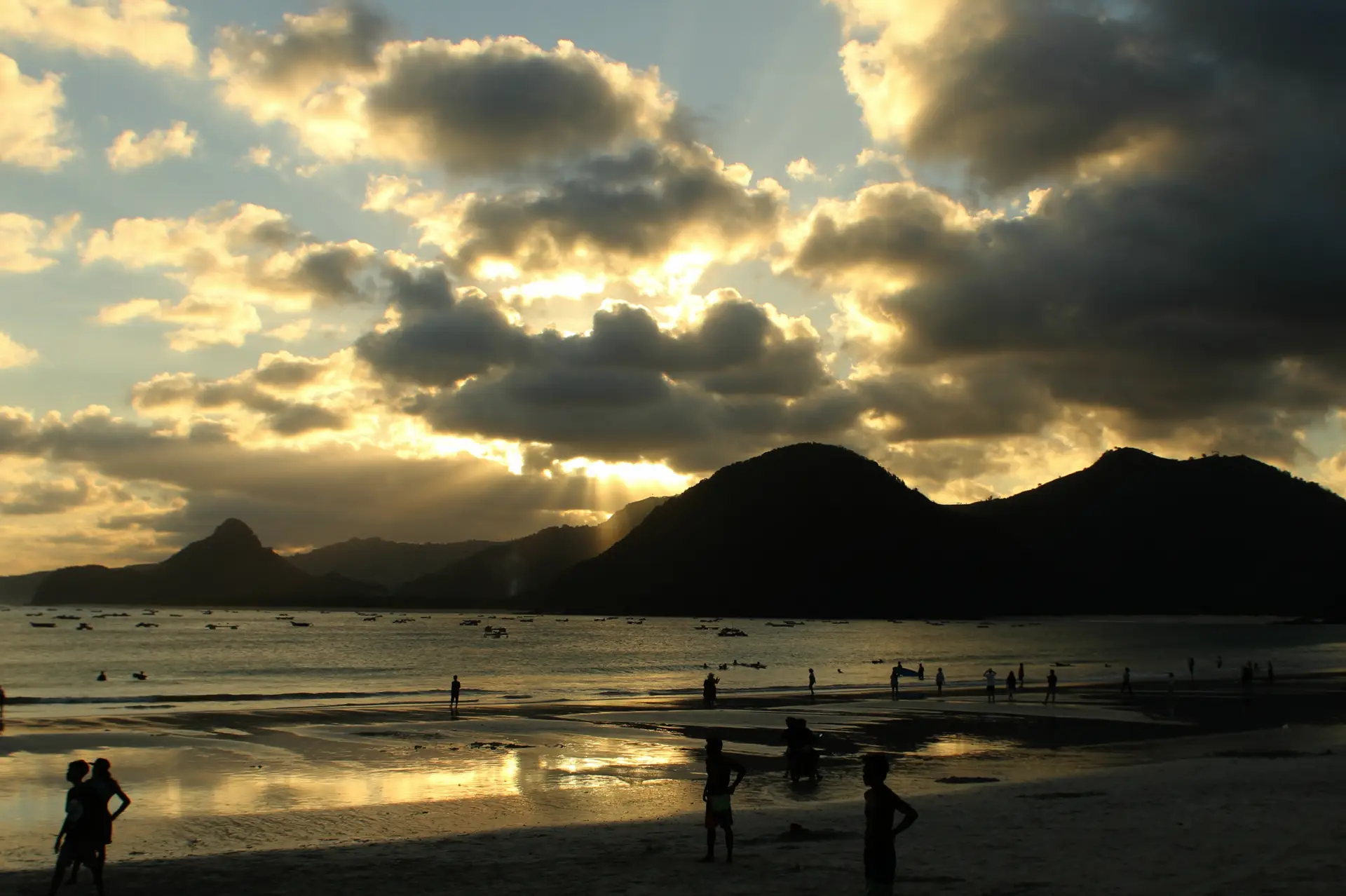 Golden sunset at Selong Belanak